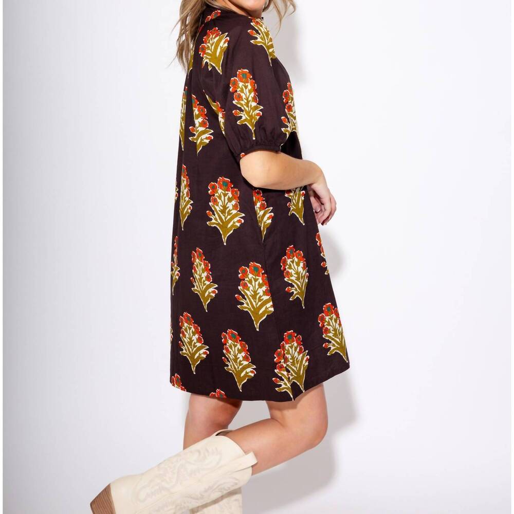NEW THML petal stripe v-neck dress in black - Picture 6 of 7